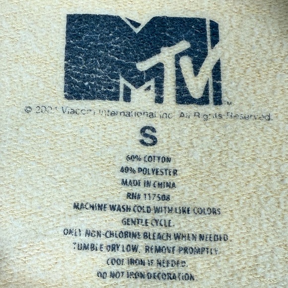 MTV Retro Music TV Hoodie Size Small Yellow Tropical Hibiscus Y2K - Picture 6 of 10